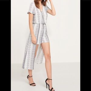 High low printed romper